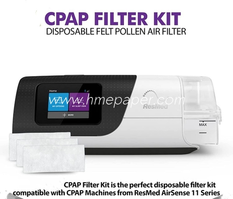 Fiber Cotton BV Respiratory Disposable CPAP Filter for Resmed CPAP Ventilators 53*35mm