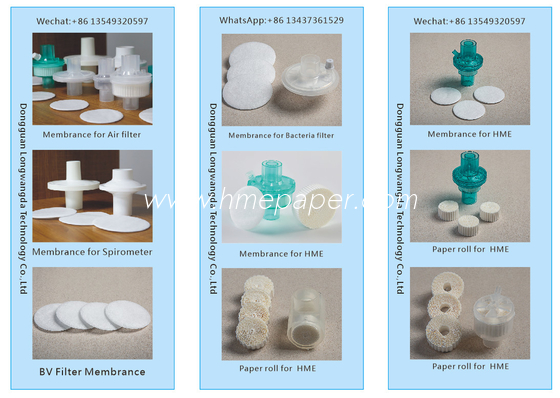 Customized Diameter and Cotton Paddle HME Filter Paper for Medical